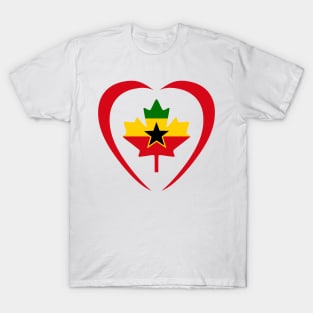 Ghanaian Canadian Multinational Patriot Flag Series (Heart) T-Shirt